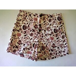 LOFT Floral Print Button Front Shorts Casual Everyday Size 0‎